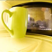 Picture Of Yellow Mug In Microwave